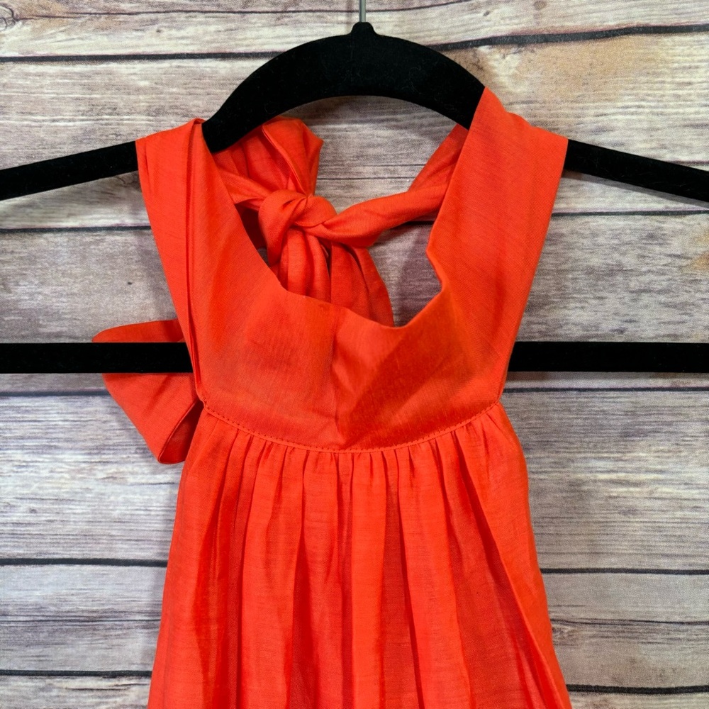 ASOS Design Orange Halter Tiered Mini Dress Size 4 D3 - Picture 6 of 10